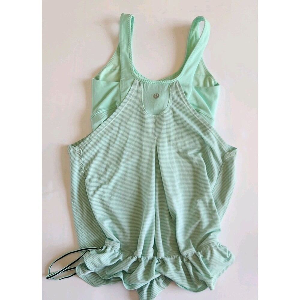 LULULEMON Mint Green Stripe Sports Bra with Tank Top Size 4 - Picture 5 of 6
